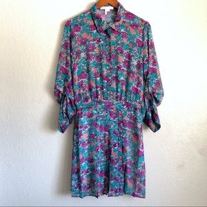 BCBG Floral Pleated Dress NWOT SZ M